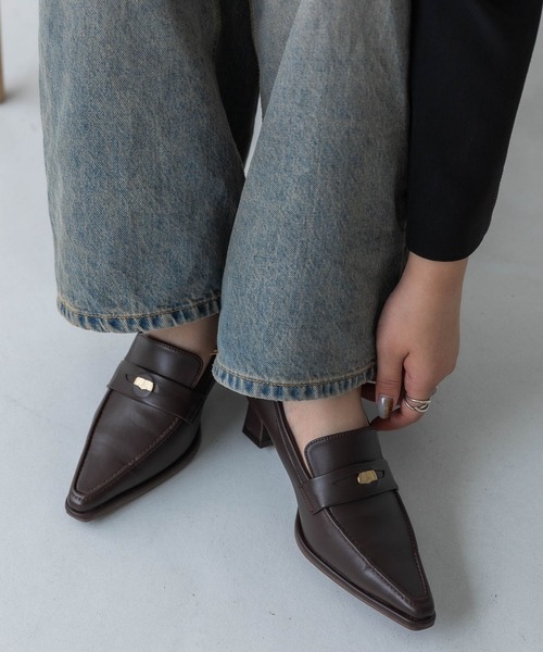 EVOL(イーボル)の「【晴雨兼用・ふかふか】4cmポインテッドコインローファー IZ5801(レインシューズ・レディース・ブラウン/ブラック・22.0cm/22.5cm/23.5cm/24.5cm/23.0cm/24.0cm/25.0cm)」の13枚目の写真