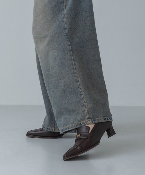 EVOL(イーボル)の「【晴雨兼用・ふかふか】4cmポインテッドコインローファー IZ5801(レインシューズ・レディース・ブラウン/ブラック・22.0cm/22.5cm/23.5cm/24.5cm/23.0cm/24.0cm/25.0cm)」の14枚目の写真