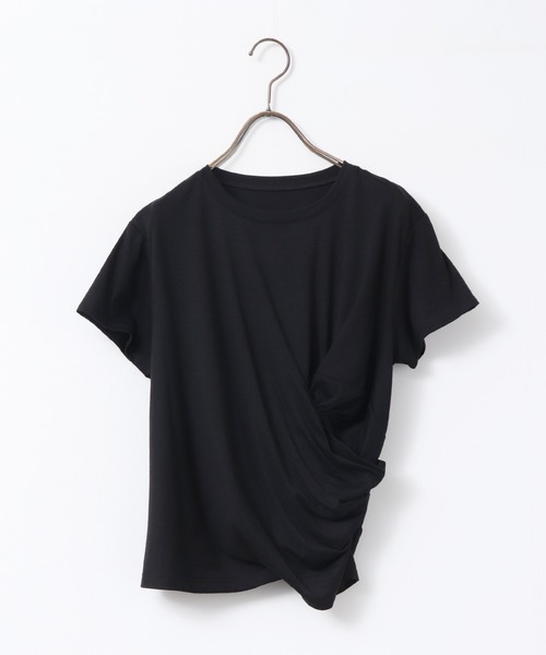 hunch(ハンチ)の「ドレープ デザイントップス(Tシャツ/カットソー・レディース・杢グレー/ネイビー/ブラック・FREE)」の13枚目の写真