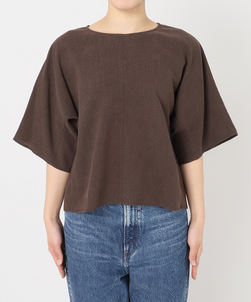 新品☆ スピックアンドスパン ハイブリッドラミーT トップス ブラウン ハイブリッドラミーTトップス（シャツ／ブラウス）｜Spick and