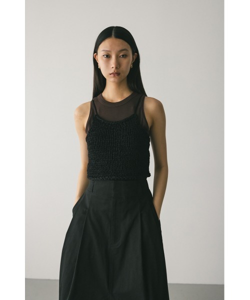 STYLEMIXER（スタイルミキサー）の「ハンドメイドニットビスチェ（キャミソール・レディース・ブラック/サックスブルー/ベージュ・FREE）」の9枚目の写真