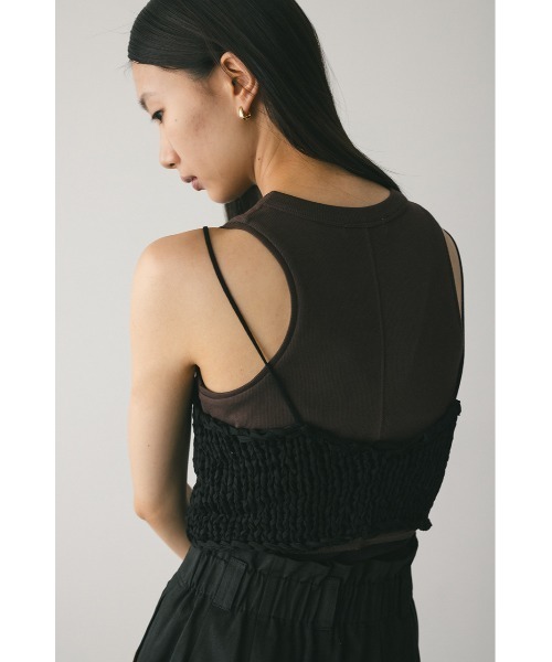 STYLEMIXER（スタイルミキサー）の「ハンドメイドニットビスチェ（キャミソール・レディース・ブラック/サックスブルー/ベージュ・FREE）」の10枚目の写真