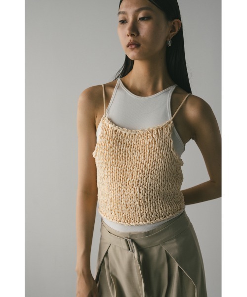 STYLEMIXER（スタイルミキサー）の「ハンドメイドニットビスチェ（キャミソール・レディース・ブラック/サックスブルー/ベージュ・FREE）」の15枚目の写真