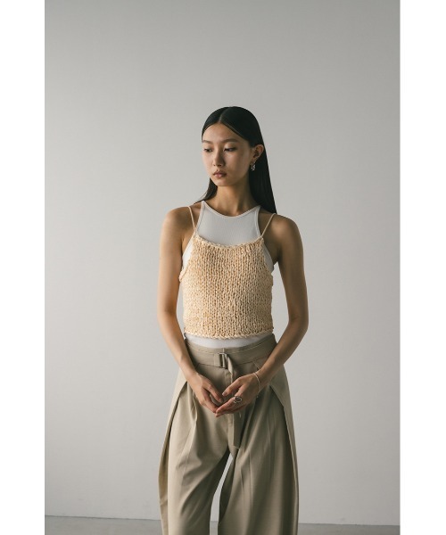 STYLEMIXER（スタイルミキサー）の「ハンドメイドニットビスチェ（キャミソール・レディース・ブラック/サックスブルー/ベージュ・FREE）」の18枚目の写真