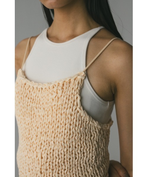STYLEMIXER（スタイルミキサー）の「ハンドメイドニットビスチェ（キャミソール・レディース・ブラック/サックスブルー/ベージュ・FREE）」の19枚目の写真