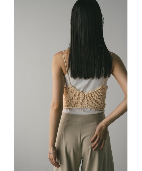 STYLEMIXER（スタイルミキサー）の「ハンドメイドニットビスチェ（キャミソール・レディース・ブラック/サックスブルー/ベージュ・FREE）」の20枚目の写真