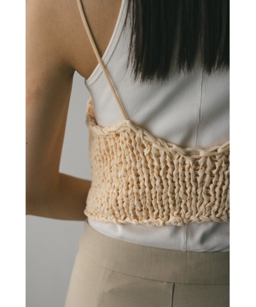 STYLEMIXER（スタイルミキサー）の「ハンドメイドニットビスチェ（キャミソール・レディース・ブラック/サックスブルー/ベージュ・FREE）」の21枚目の写真
