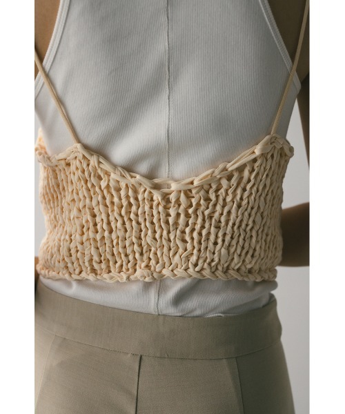 STYLEMIXER（スタイルミキサー）の「ハンドメイドニットビスチェ（キャミソール・レディース・ブラック/サックスブルー/ベージュ・FREE）」の22枚目の写真