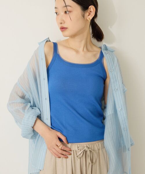 AMERICAN HOLIC（アメリカンホリック）の「チュールキャミタンクトップ（キャミソール・レディース・ブルー系その他6/アイボリー/チャコールグレー/ブラウン・M/L）」の4枚目の写真