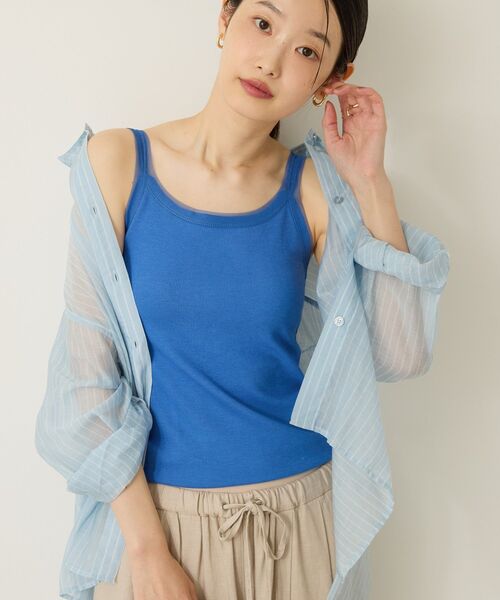 AMERICAN HOLIC（アメリカンホリック）の「チュールキャミタンクトップ（キャミソール・レディース・ブルー系その他6/アイボリー/チャコールグレー/ブラウン・M/L）」の6枚目の写真
