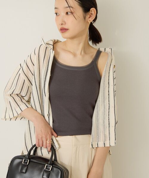 AMERICAN HOLIC（アメリカンホリック）の「チュールキャミタンクトップ（キャミソール・レディース・ブルー系その他6/アイボリー/チャコールグレー/ブラウン・M/L）」の12枚目の写真