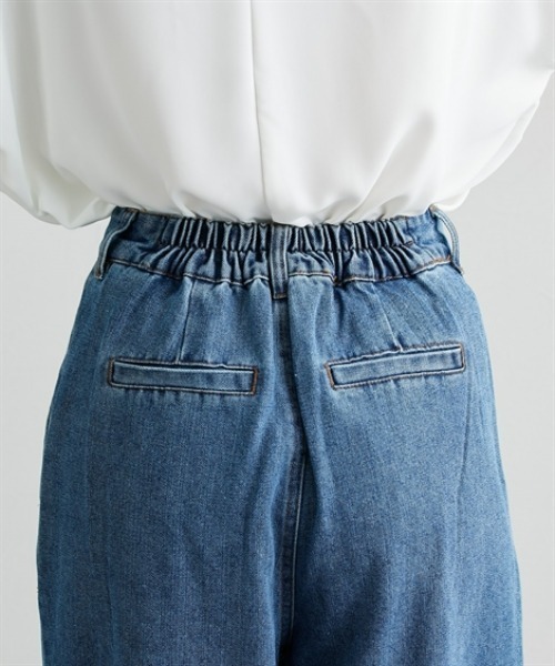 nissen（ニッセン）の「デニムタックバギーパンツ（デニムパンツ・レディース・ブルー/ライトブルー・FREE）」の11枚目の写真