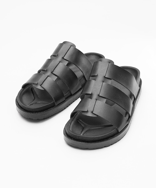 MinoriTY（マイノリティ）の「【MinoriTY】軽量素材厚底PUレザーサンダル メンズ ウィメンズ ユニセックス（サンダル・メンズ・ブラック・26/27/28）」の2枚目の写真