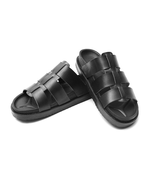 MinoriTY（マイノリティ）の「【MinoriTY】軽量素材厚底PUレザーサンダル メンズ ウィメンズ ユニセックス（サンダル・メンズ・ブラック・26/27/28）」の5枚目の写真