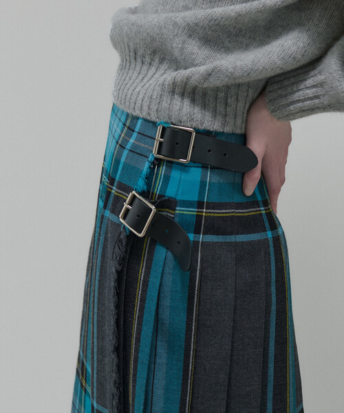 O'NEIL OF DUBLIN | ウーステッドウール ロングキルトスカート WOMEN