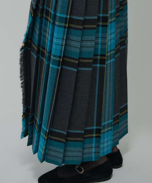 O'NEIL OF DUBLIN | ウーステッドウール ロングキルトスカート WOMEN