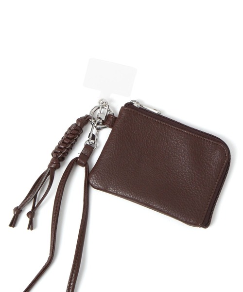 フェイクレザーポーチ付きマルチスマホショルダーストラップ / 583271