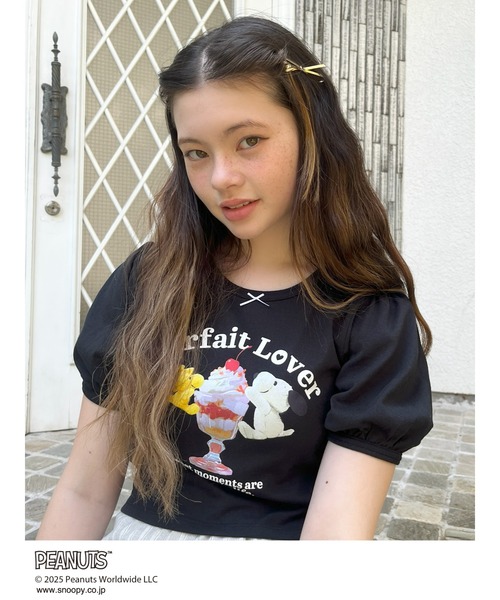 SNOOPY（スヌーピー）の「【PEANUTS】Parfait Lover TEE（Tシャツ/カットソー・レディース・ブラック/ピンク/オフホワイト・FREE）」の2枚目の写真