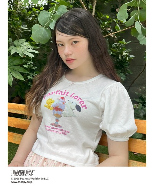 SNOOPY（スヌーピー）の「【PEANUTS】Parfait Lover TEE（Tシャツ/カットソー・レディース・ブラック/ピンク/オフホワイト・FREE）」の13枚目の写真