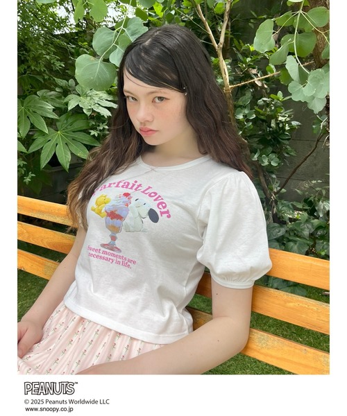 SNOOPY（スヌーピー）の「【PEANUTS】Parfait Lover TEE（Tシャツ/カットソー・レディース・ブラック/ピンク/オフホワイト・FREE）」の14枚目の写真