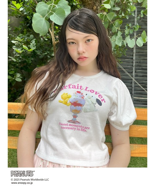 SNOOPY（スヌーピー）の「【PEANUTS】Parfait Lover TEE（Tシャツ/カットソー・レディース・ブラック/ピンク/オフホワイト・FREE）」の17枚目の写真