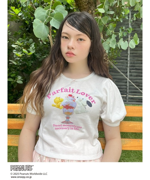 SNOOPY（スヌーピー）の「【PEANUTS】Parfait Lover TEE（Tシャツ/カットソー・レディース・ブラック/ピンク/オフホワイト・FREE）」の18枚目の写真