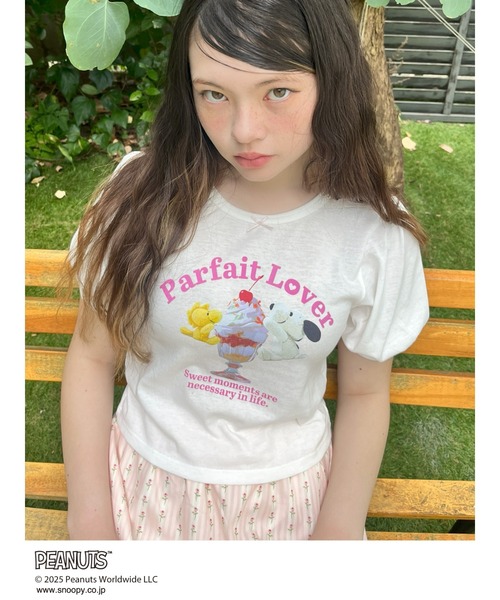 SNOOPY（スヌーピー）の「【PEANUTS】Parfait Lover TEE（Tシャツ/カットソー・レディース・ブラック/ピンク/オフホワイト・FREE）」の21枚目の写真