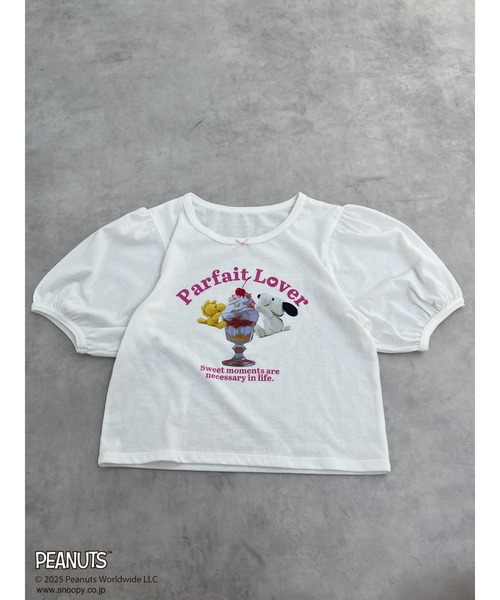 SNOOPY（スヌーピー）の「【PEANUTS】Parfait Lover TEE（Tシャツ/カットソー・レディース・ブラック/ピンク/オフホワイト・FREE）」の4枚目の写真