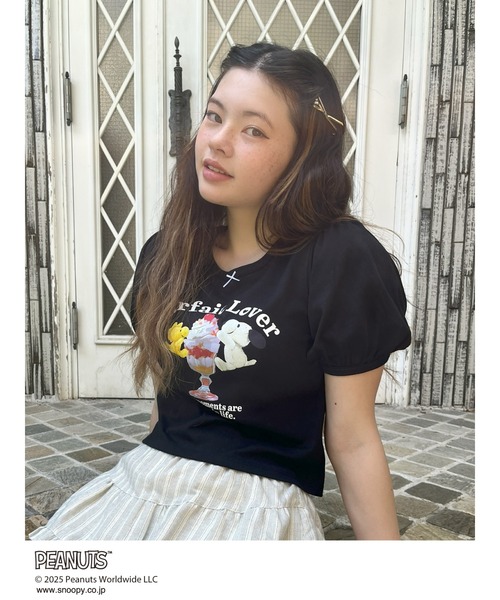 SNOOPY（スヌーピー）の「【PEANUTS】Parfait Lover TEE（Tシャツ/カットソー・レディース・ブラック/ピンク/オフホワイト・FREE）」の22枚目の写真