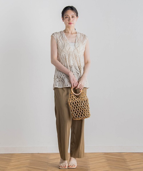 Droite lautreamont（ドロワットロートレアモン）の「チュールコード刺繍ビスチェ≪洗濯機で洗える≫（シャツ/ブラウス・レディース・ベージュ/オフホワイト/ブラック・M）」の19枚目の写真