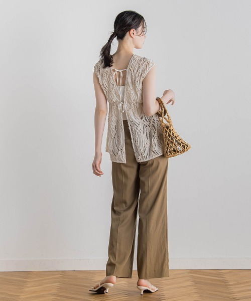 Droite lautreamont（ドロワットロートレアモン）の「チュールコード刺繍ビスチェ≪洗濯機で洗える≫（シャツ/ブラウス・レディース・ベージュ/オフホワイト/ブラック・M）」の21枚目の写真