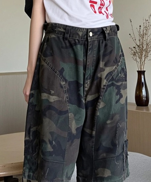 A'GEM9（エージェムナイン）の「A'GEM/9 × .kom 『EG.1』 ペイント加工カモフラショーツ（その他パンツ・メンズ・カモフラージュ・XL）」の14枚目の写真