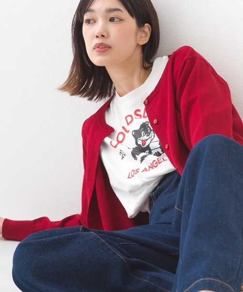 OMNES（オムネス）の「コットンロゴプリントオーバーサイズTシャツ ベアLA（Tシャツ/カットソー・レディース・ブラック/オフホワイト・MEDIUM/LARGE）」の5枚目の写真