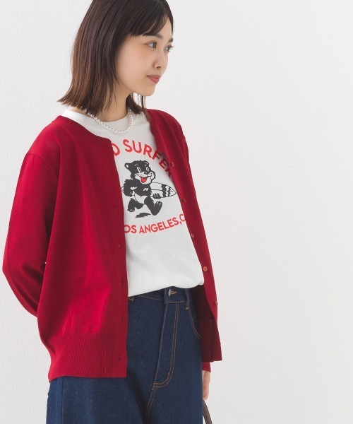 OMNES（オムネス）の「コットンロゴプリントオーバーサイズTシャツ ベアLA（Tシャツ/カットソー・レディース・ブラック/オフホワイト・MEDIUM/LARGE）」の8枚目の写真