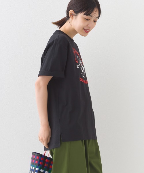 OMNES（オムネス）の「コットンロゴプリントオーバーサイズTシャツ ベアLA（Tシャツ/カットソー・レディース・ブラック/オフホワイト・MEDIUM/LARGE）」の10枚目の写真