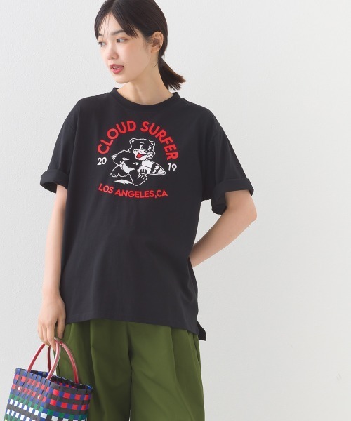 OMNES（オムネス）の「コットンロゴプリントオーバーサイズTシャツ ベアLA（Tシャツ/カットソー・レディース・ブラック/オフホワイト・MEDIUM/LARGE）」の13枚目の写真