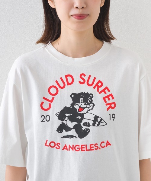 OMNES（オムネス）の「コットンロゴプリントオーバーサイズTシャツ ベアLA（Tシャツ/カットソー・レディース・ブラック/オフホワイト・MEDIUM/LARGE）」の14枚目の写真