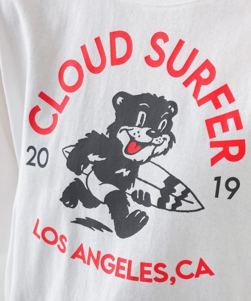 OMNES（オムネス）の「コットンロゴプリントオーバーサイズTシャツ ベアLA（Tシャツ/カットソー・レディース・ブラック/オフホワイト・MEDIUM/LARGE）」の4枚目の写真