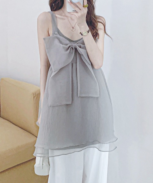 frunco（フランコ）の「BIGリボンワンピース（ワンピース・レディース・ブラック/グレー/ホワイト・FREE）」の11枚目の写真