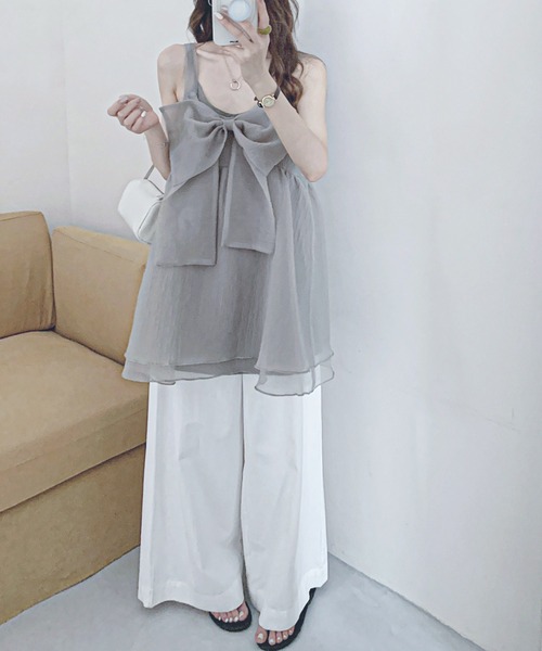 frunco（フランコ）の「BIGリボンワンピース（ワンピース・レディース・ブラック/グレー/ホワイト・FREE）」の12枚目の写真