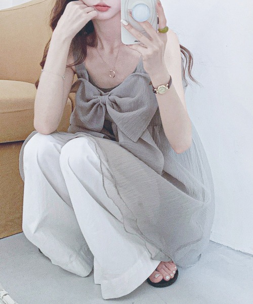 frunco（フランコ）の「BIGリボンワンピース（ワンピース・レディース・ブラック/グレー/ホワイト・FREE）」の14枚目の写真