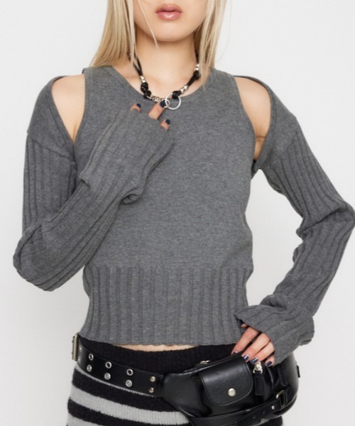RIB SLEEVE 2PIECE トップス（ニット/セーター）｜LAGUA GEM