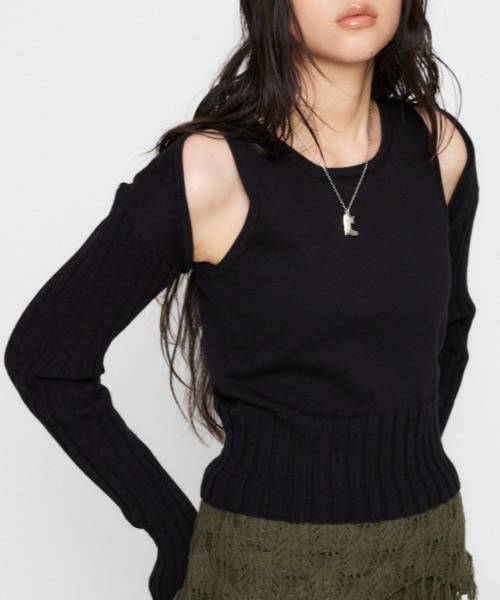 RIB SLEEVE 2PIECE トップス（ニット/セーター）｜LAGUA GEM