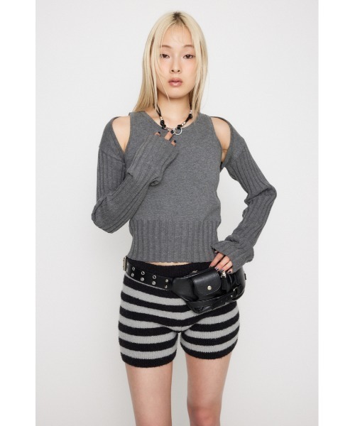 トップス geeong rib tie knit SLY | FRONT HOOK RIB トップス (ニット ) |SHEL'TTER WEBSTORE