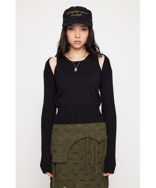 LAGUA GEM HOODIE 2PIECE トップス ベージュ HOODIE 2PIECE トップス（パーカー）｜LAGUA GEM（ラグアジェム