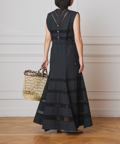 IENA LA BOUCLE(イエナラブークル)の「IENA LA BOUCLE cotton ラインレースワンピース(ワンピース・レディース・ブラック・FREE)」の5枚目の写真