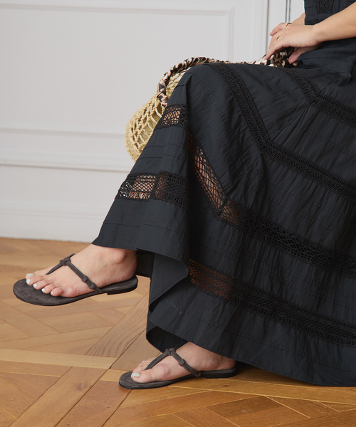 IENA LA BOUCLE(イエナラブークル)の「IENA LA BOUCLE cotton ラインレースワンピース(ワンピース・レディース・ブラック・FREE)」の11枚目の写真