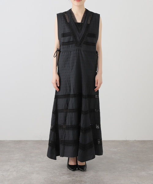 IENA LA BOUCLE(イエナラブークル)の「IENA LA BOUCLE cotton ラインレースワンピース(ワンピース・レディース・ブラック・FREE)」の12枚目の写真