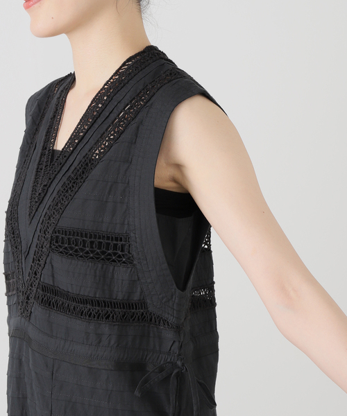 IENA LA BOUCLE(イエナラブークル)の「IENA LA BOUCLE cotton ラインレースワンピース(ワンピース・レディース・ブラック・FREE)」の16枚目の写真