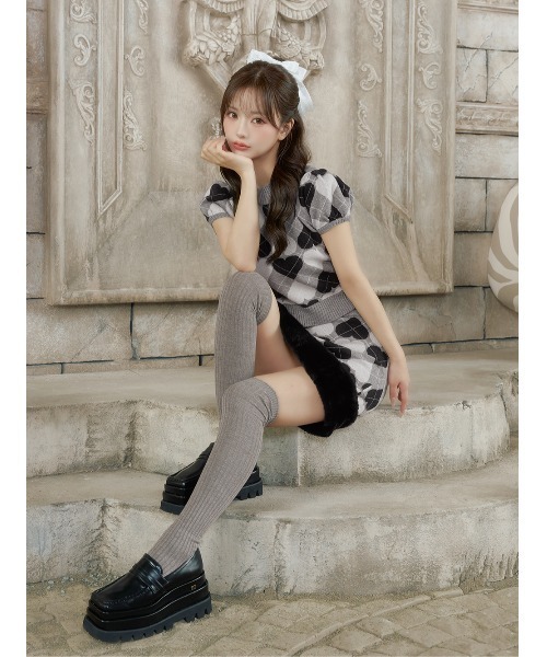 DDロゴジャガードアンサンブル スカート 旬顔コーデが完成